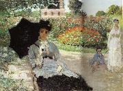 Claude Monet Camille in the Garden with Jean and his Nanny oil painting on canvas